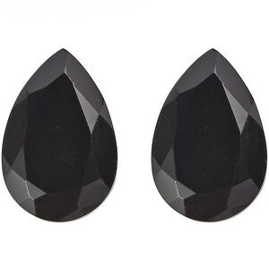 Set of 2 Black Onyx Gemstones (Pear 9x6 mm) 2.01 ctw